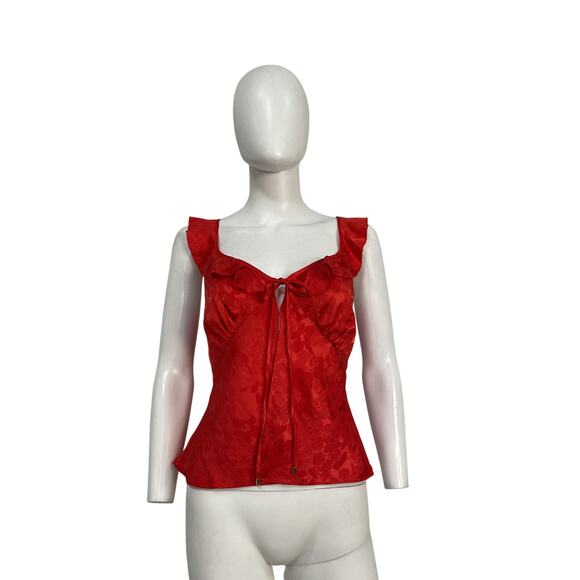 Roame. 'Freya' Red Acetate Cami Top Size 3 / L - Picture 2 of 4